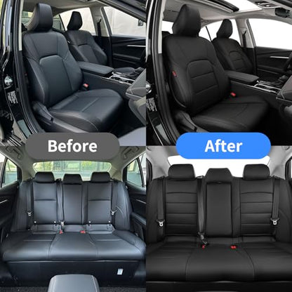 Camry Car Seat Covers Custom for Toyota 2025 2026 Camry (Leatherette(Black) / 2025-2026 Camry Hybrid (XLE/XSE))