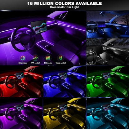 Acrylic Interior Car LED Strip Light with Wireless APP (RGB Color 14 in 1)