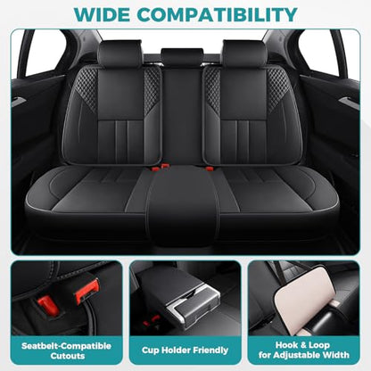 Universal Car Seat Covers for SUVs Sedans Trucks Black (Black / Full-Set)