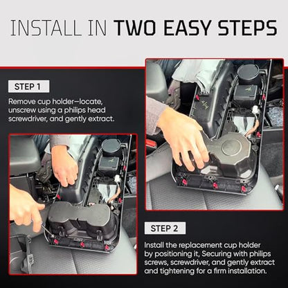 Oversized Cup Holder for Toyota Tacoma (White / Without Rubber Tray)
