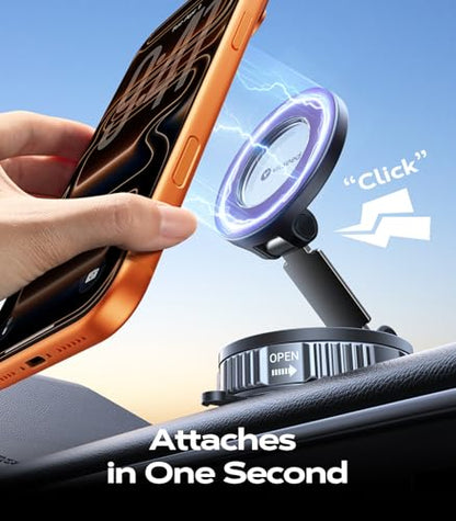 Upgraded Car Phone Holder for Magsafe Car Mount [Strongest Suction] (Purple)