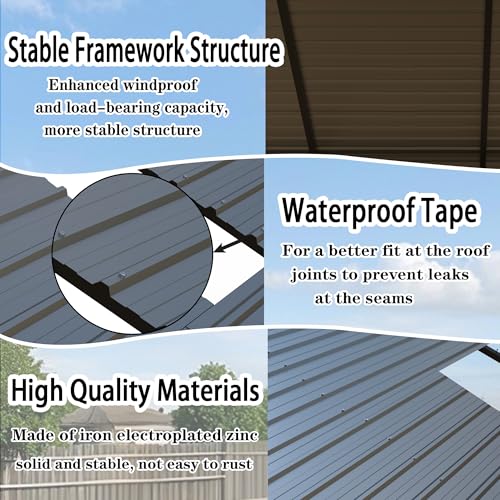 Heavy Duty Metal Carport 20x20 FT Galvanized Steel Carport Shelter for 2 Car Extra Large Canopy for Dual Vehicle (20x20 FT)