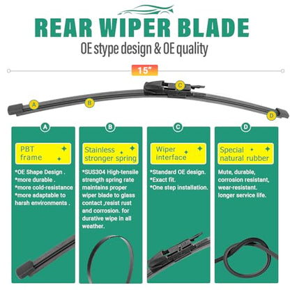 Windshield Wiper Blades Replacement for Porsche Macan 2015 (24"+20"+15")