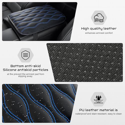 Car Center Console Cover (blue-line)