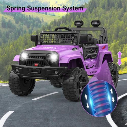 12V Kids Electric Ride On Truck Car w (Purple)