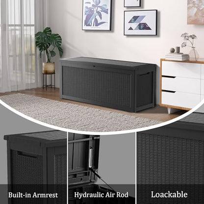 320 Gallon Resin Outdoor Storage Box (Black / 320 gallons)