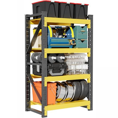 4 Tier Storage Shelves (Black&yellow / 48"W*20"D*79"H)