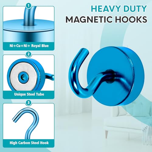 Magnetic Hooks Steel Tube Design for Cruise (Royalblue / 40lb Magnetic Hooks)