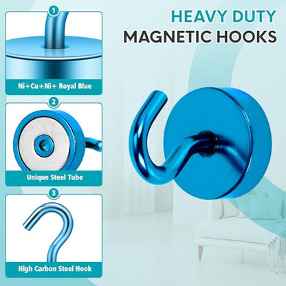 Magnetic Hooks Steel Tube Design for Cruise (Royalblue / 40lb Magnetic Hooks)