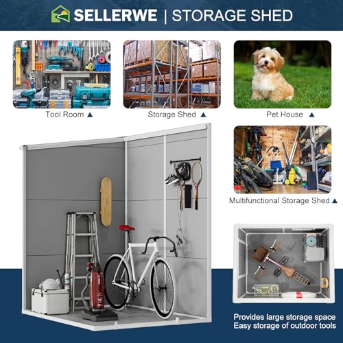 5x3 FT Small Resin Storage Shed with Floor Included (Gray)