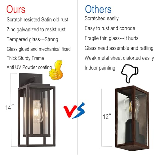 14" Double Cage Outdoor Wall Light (14-inch / Old Rust)