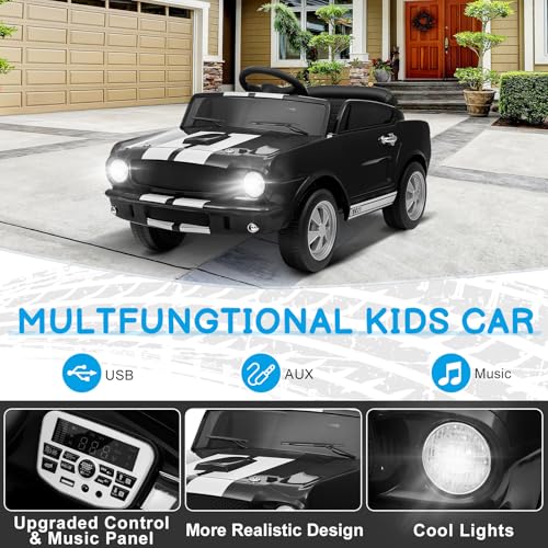 12V Licensed Shelby Electric Car for Kids (Black)