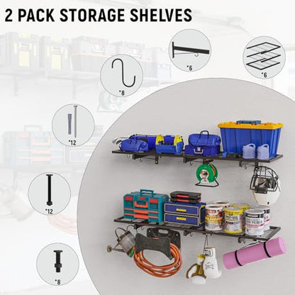 2 Pack Garage Wall Shelves (A-2 PACK)