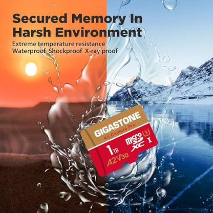 5 Years Data Recovery】 GIGASTONE 1TB Micro SD Card 4 (1TB 4K Camera Pro 4-Pack)