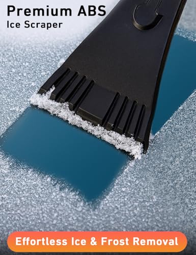 27" Car Snow Brush with Ice Scraper for Car Windshield 2Pack Blue (Blue & Blue)