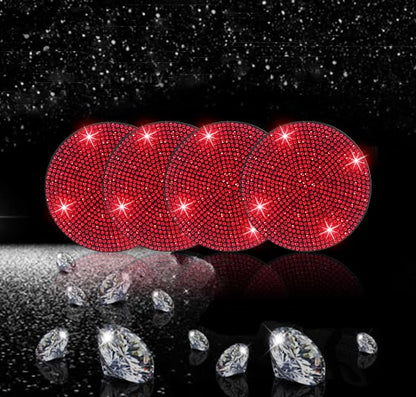 4pcs Bling Car Cup Holder Coaster (Red / 4pcs)