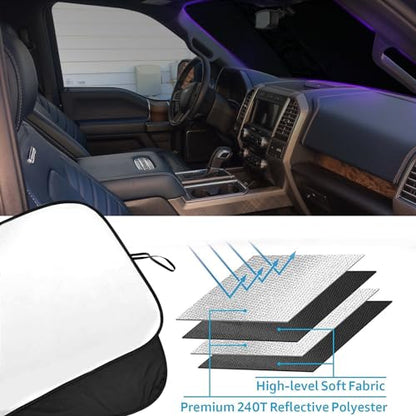Foldable Front Windshield Sunshade fit for F150 2015 (Fit for F150 2015-2020)
