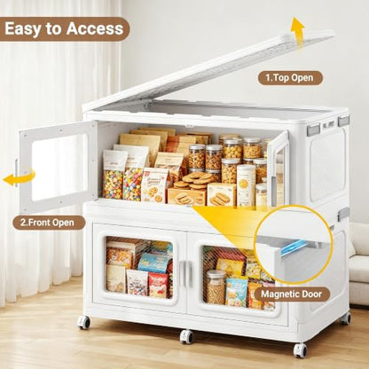 660 Qt Extra Large Stackable Storage Bin with Lid (White / 220QT-3pack)