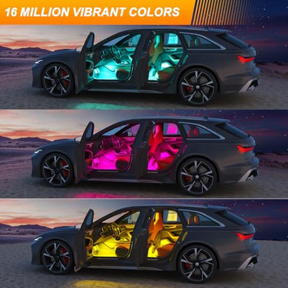 Car LED Lights Interior (2-Lines USB Port APP+ Box Control)