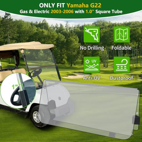 Golf Cart Foldable Windshield 3 (Clear)