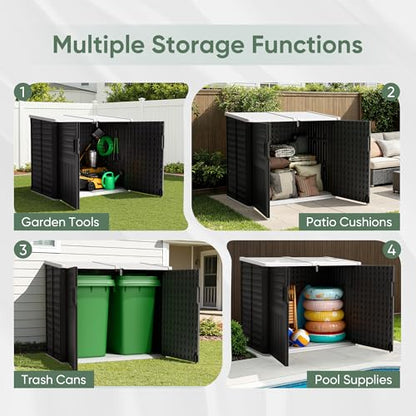 Outdoor Storage Shed (Black / Storage shed without shelves)