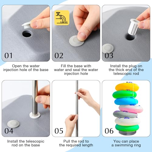 Pool Float Holder Storage Organizer Outdoor (13 x 78 in / Gray)