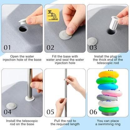 Pool Float Holder Storage Organizer Outdoor (13 x 78 in / Gray)