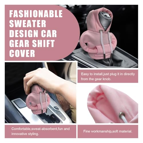 Car Gear Shift Hoodie Auto Shifter Knob Cover (Pink / 1 Pcs)