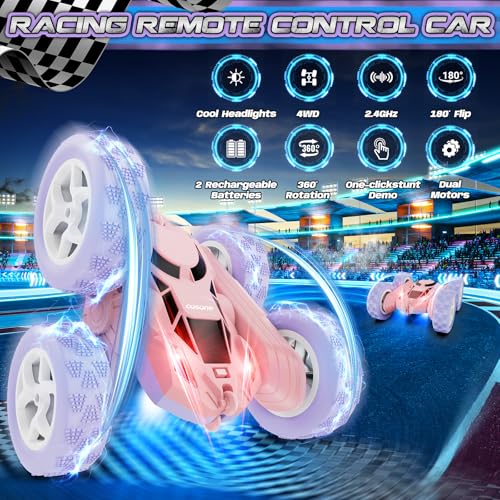 Pink Purple RC Stunt Car for Kids (Purple&pink Pro)