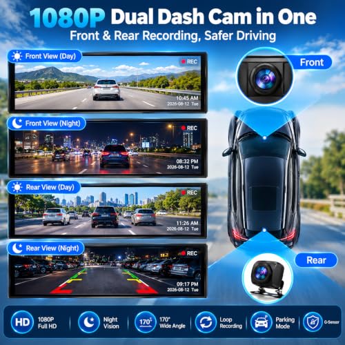 10.25″ CarPlay Screen with Dashcam and Apps