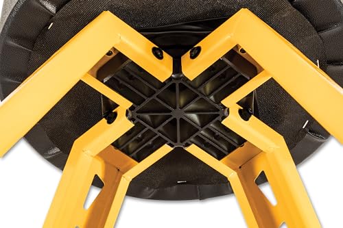 Heavy Duty Metal Stool for Garage and Shop (Swivel Seat with Storage Tray / Black/Yellow)