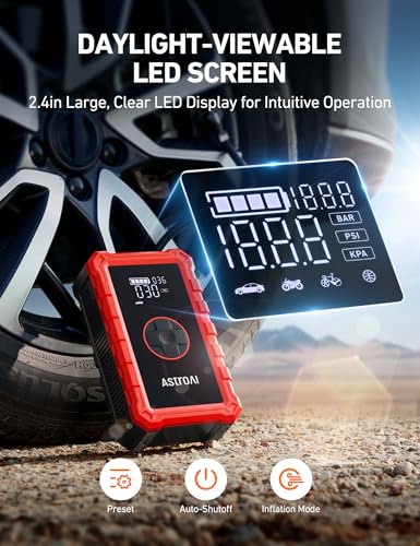 S8 Air 3000A Jump Starter with Air Compressor (3000A-Red)