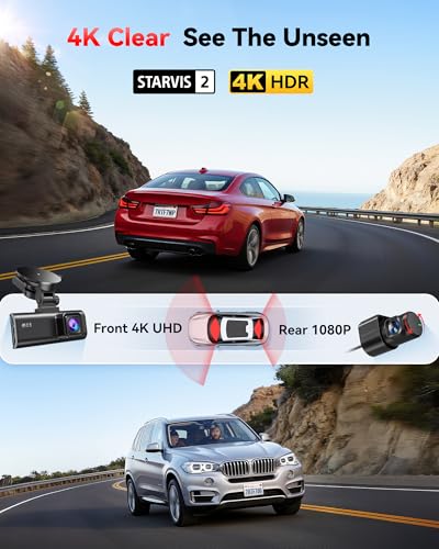 F7NP 4K Dash Cam Front Rear (F7NP-128GB SD Card)