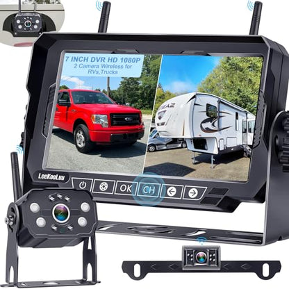HD 1080P 7 inch RV Wireless Backup Camera (7'' + License Plate & RV Camera)