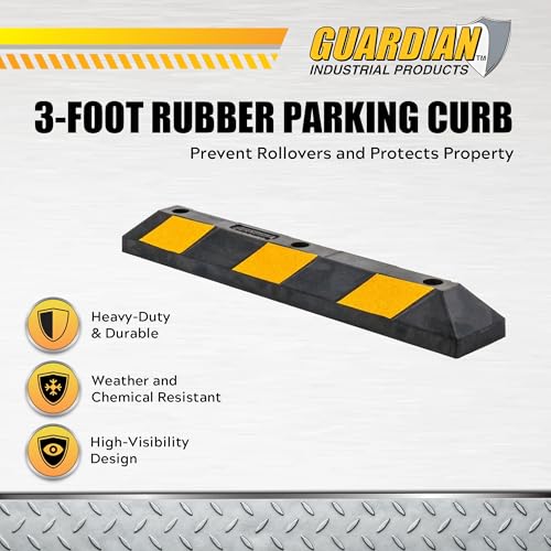 Parking Stop 3 Foot Long Flexible Rubber Curb (3 Foot)