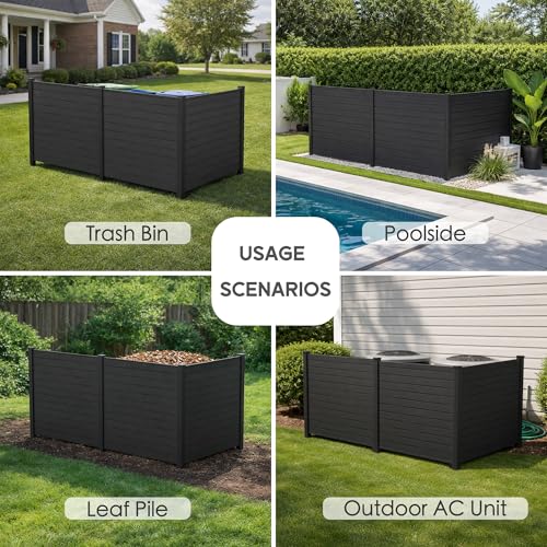 50" W x 48" H Outdoor Privacy Screen with Aluminum Posts (3 Panels/DarkGray)