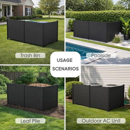 50" W x 48" H Outdoor Privacy Screen with Aluminum Posts (3 Panels/DarkGray)