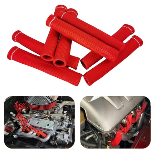 Spark Plug Wire Boots Thermal Protection Insulator Sleeve (red)