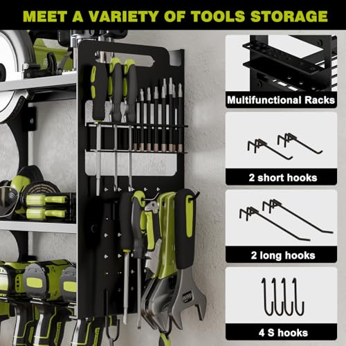 64" Garage Power Tool Wall Organizer (Black)