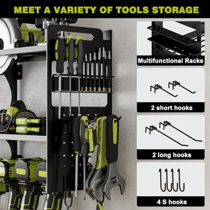 64" Garage Power Tool Wall Organizer (Black)