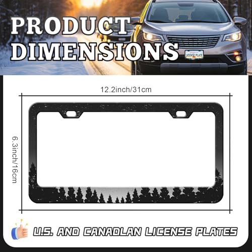 Night Forest License Plate Frames (Night Forest Moon)