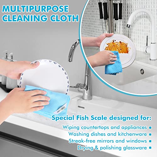 Streak Free Window Cleaning Cloth Miracle Microfiber Cloths for Glass (6 Color Assorted 12p)