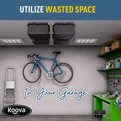 Heavy Duty Overhead Garage Storage Rack for 4 Bins. Adjustable Width (4 Bin)