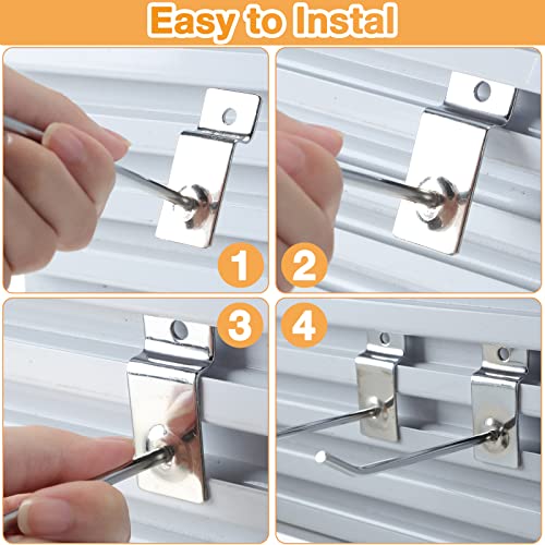 100 Pack Heavy Duty Slatwall Hooks Metal for Garage (6 Inch)