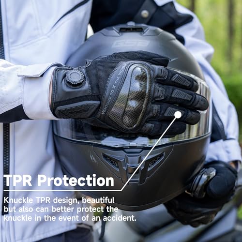 High Protection Motorcycle Gloves for Men (Small / Black)