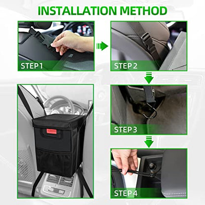Hanging Car Trash Bag with Lid (Organizer Box)