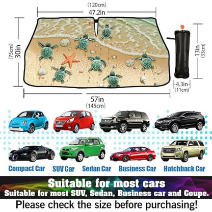 Sea Turtles Car Windshield Sun Shade Umbrella Style Sunshade Funny (57'' X 30'' / style-AB23)