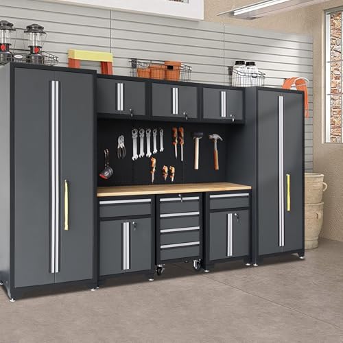 Garage Storage Cabinet System 9 (Black and Grey)