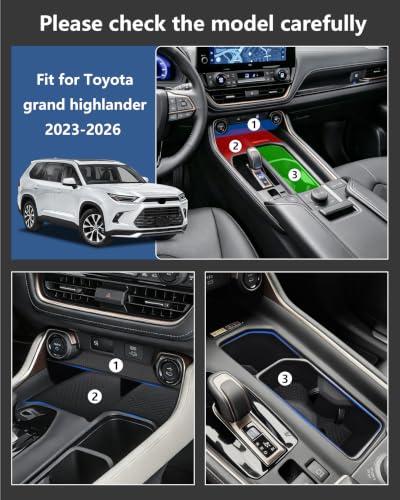 3PCS Center Console Sets for Toyota Grand Highlander 2024 (3PC For 2024-2026 Grand Highlander)