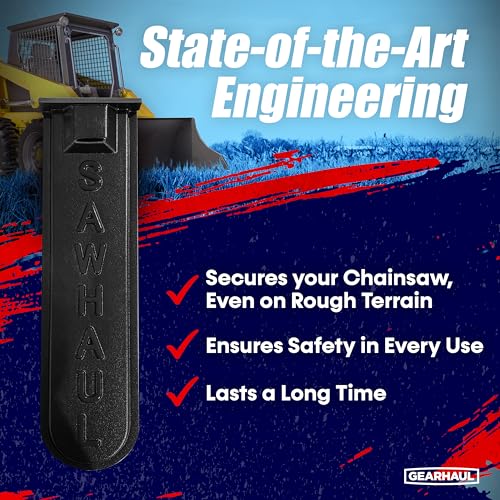 GearHaul SawHaul Fixed Universal Tractor Chainsaw Carrier (Fixed - Tractors / 20 Inch Scabbard / Black)